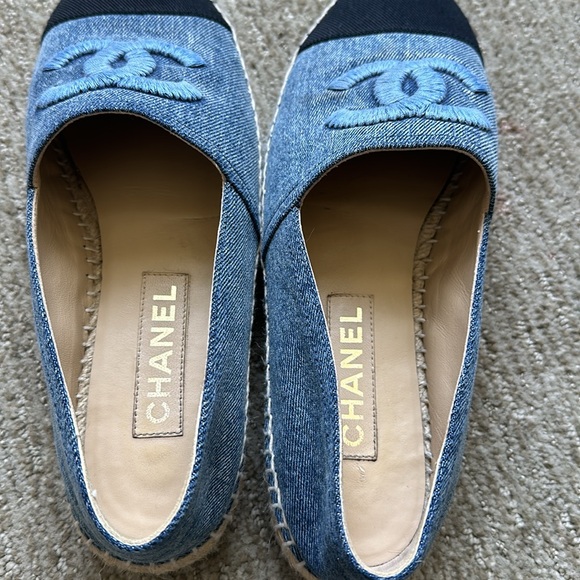 Like NEW Chanel Denim CC Espadrilles 40 Demim Black - Picture 10 of 10